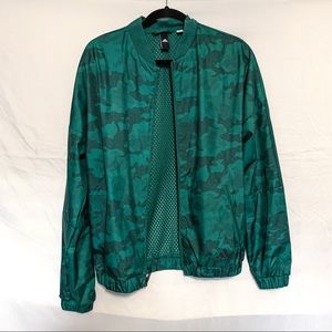 Adidas Green Camo Lightweight Bomber Jacket